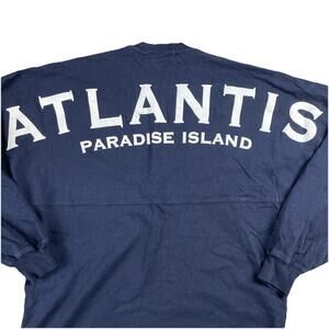 Spirit ATLANTIS PARADISE ISLAND Womens XS 100% Cotton Long Sleeve Shirt Spellout